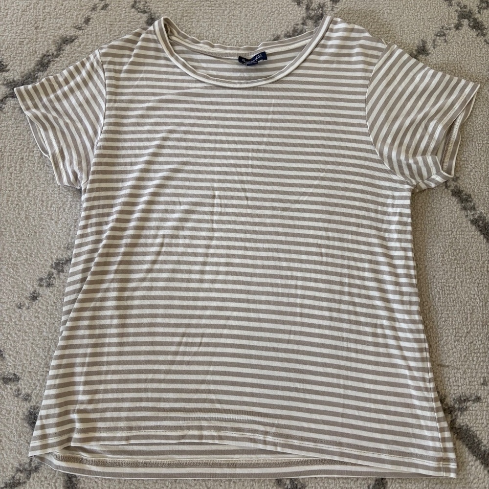Gray and White Striped Shirt- Splendid